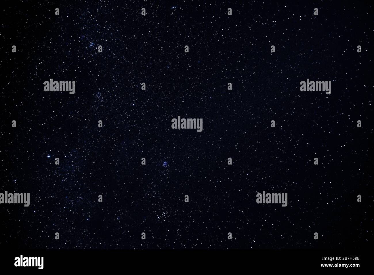 Long exposure clear night sky with shiny stars. Stock Photo