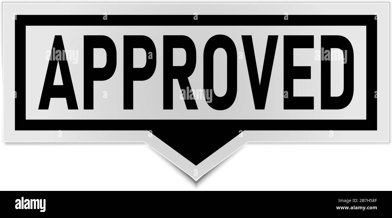 approved sign. approved rounded black sticker. approved speech bubble Stock Vector