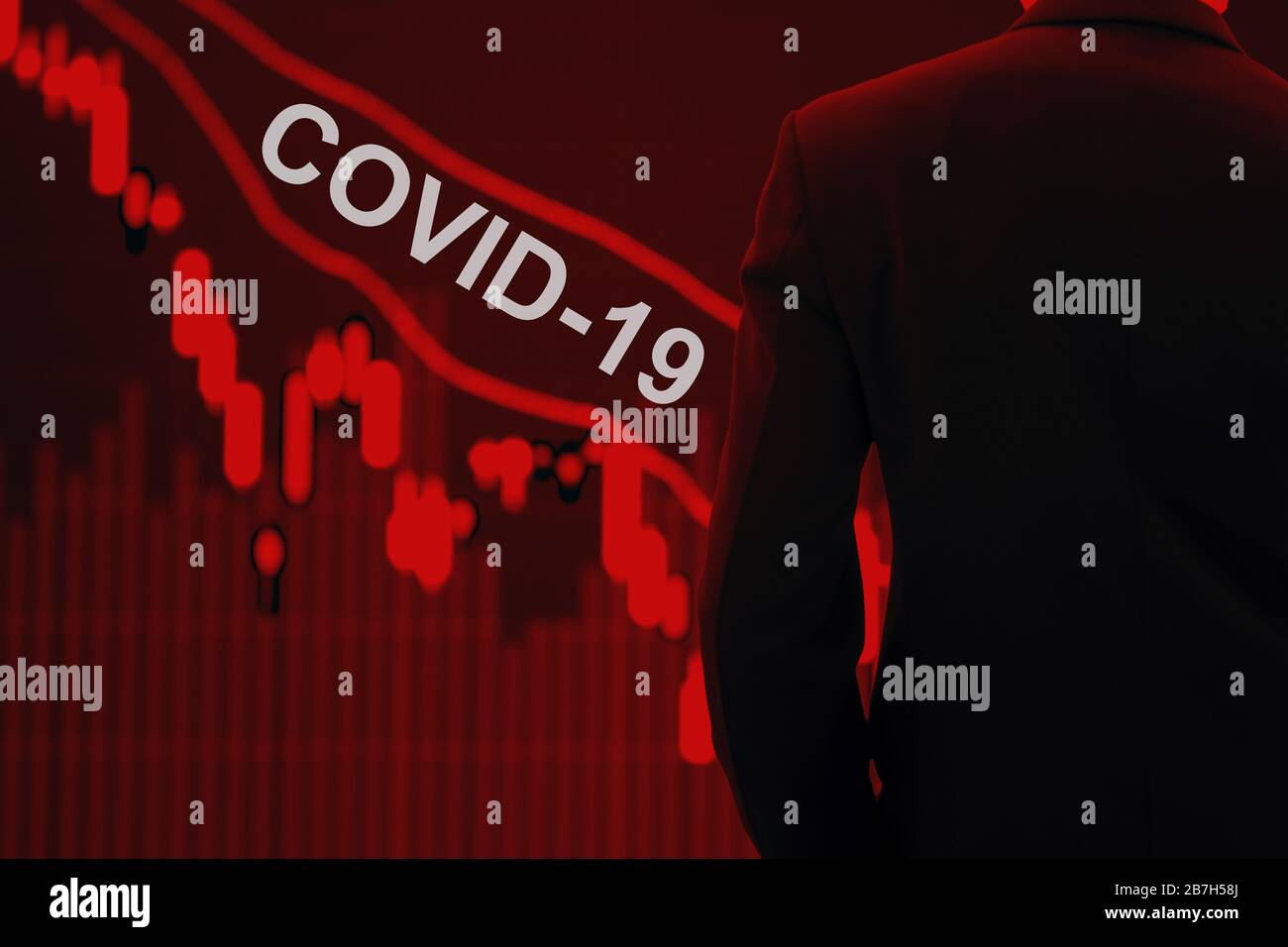Covid-19 virus making world economy in serious crisis. Stock Photo