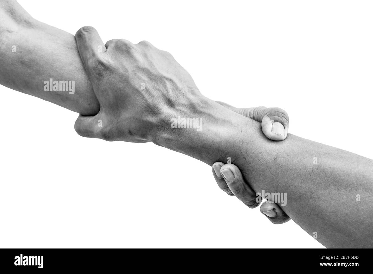 Help hands holding together representing friendship, partnership, help and hope, donation, assistance. Stock Photo