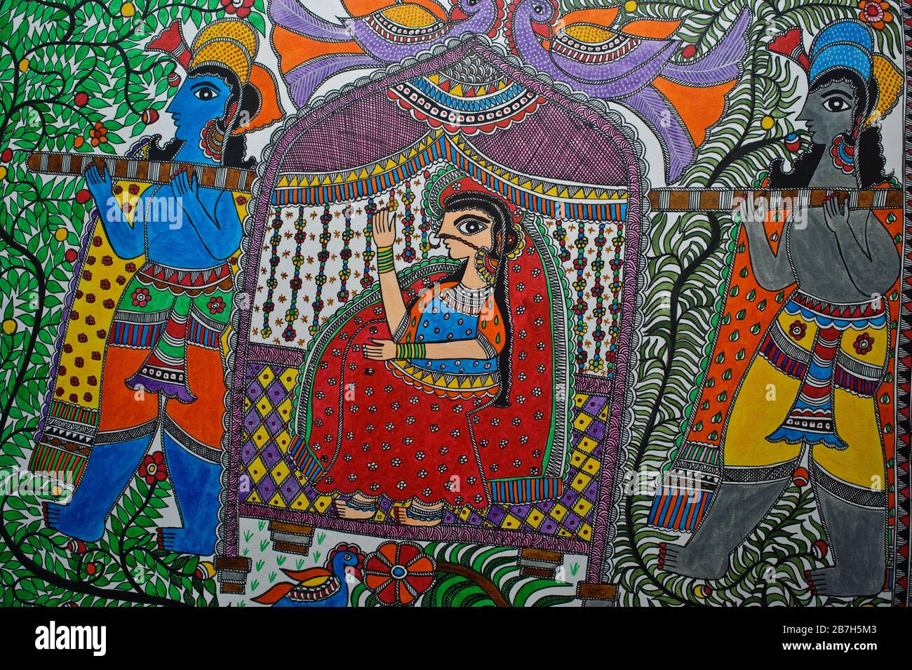 Madhubani painting ( India) Stock Photo