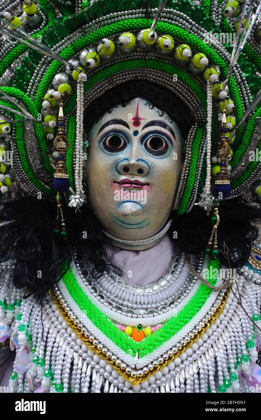 Purulia Chhau dancer playing the role of the hindu god Shiva ( India) Stock Photo
