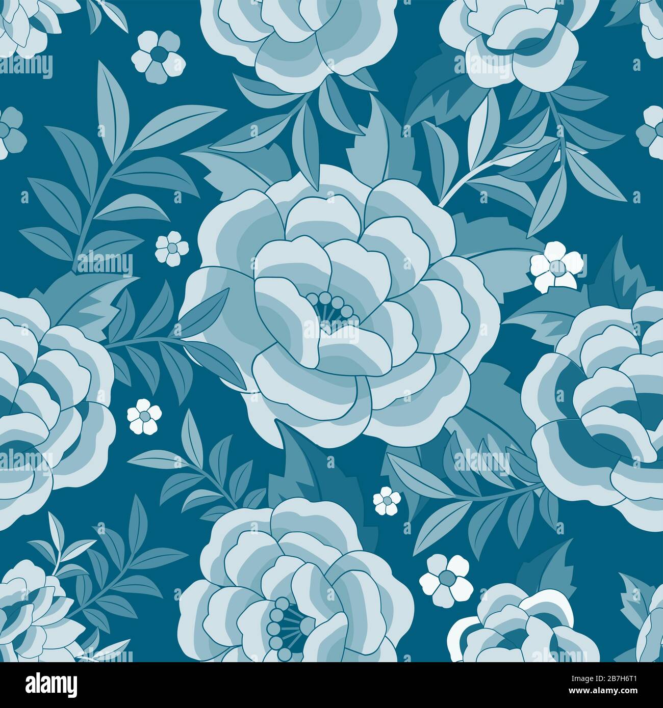 Seamless floral pattern based on the embroidered flowers of oriental ...