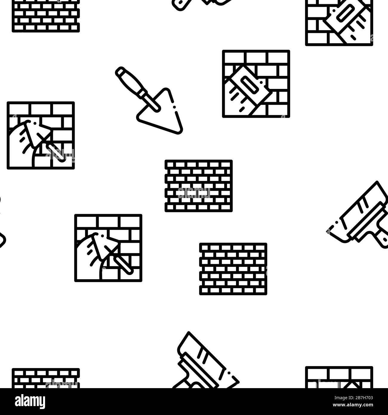 Bricklayer Industry Seamless Pattern Vector Stock Vector Image & Art