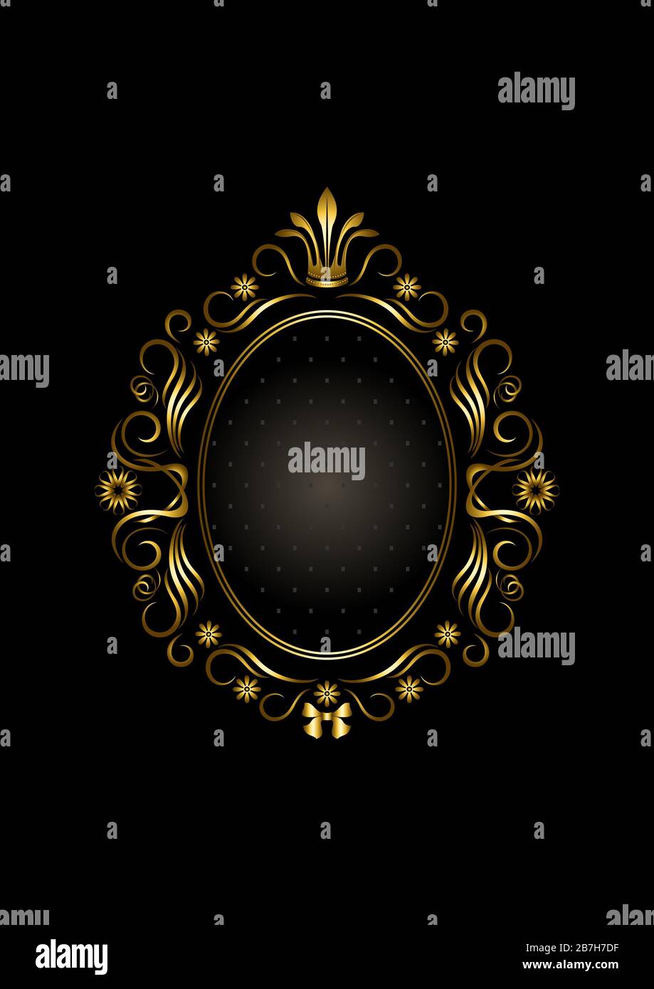 14+ Antique Oval Gold Picture Frames Background
