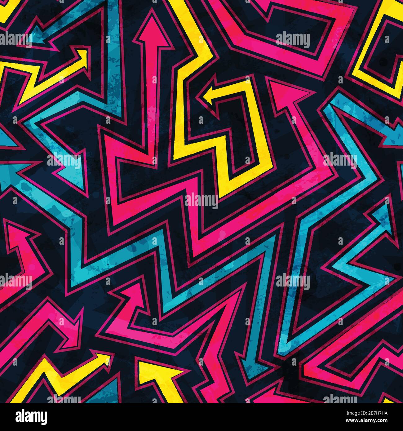 arrows seamless pattern with grunge effect Stock Vector