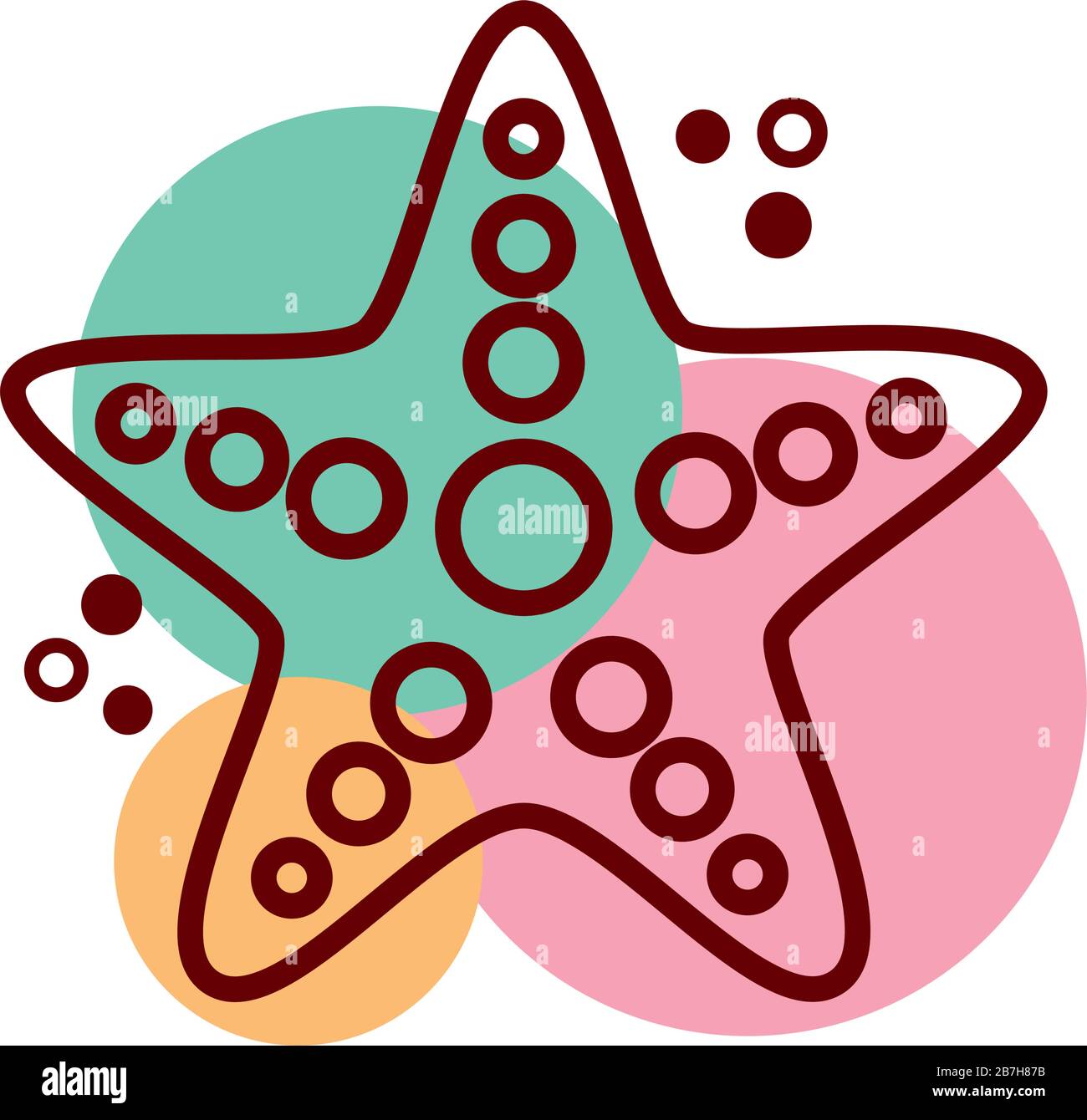 starfish sea animal line and color style icon Stock Vector Image & Art ...