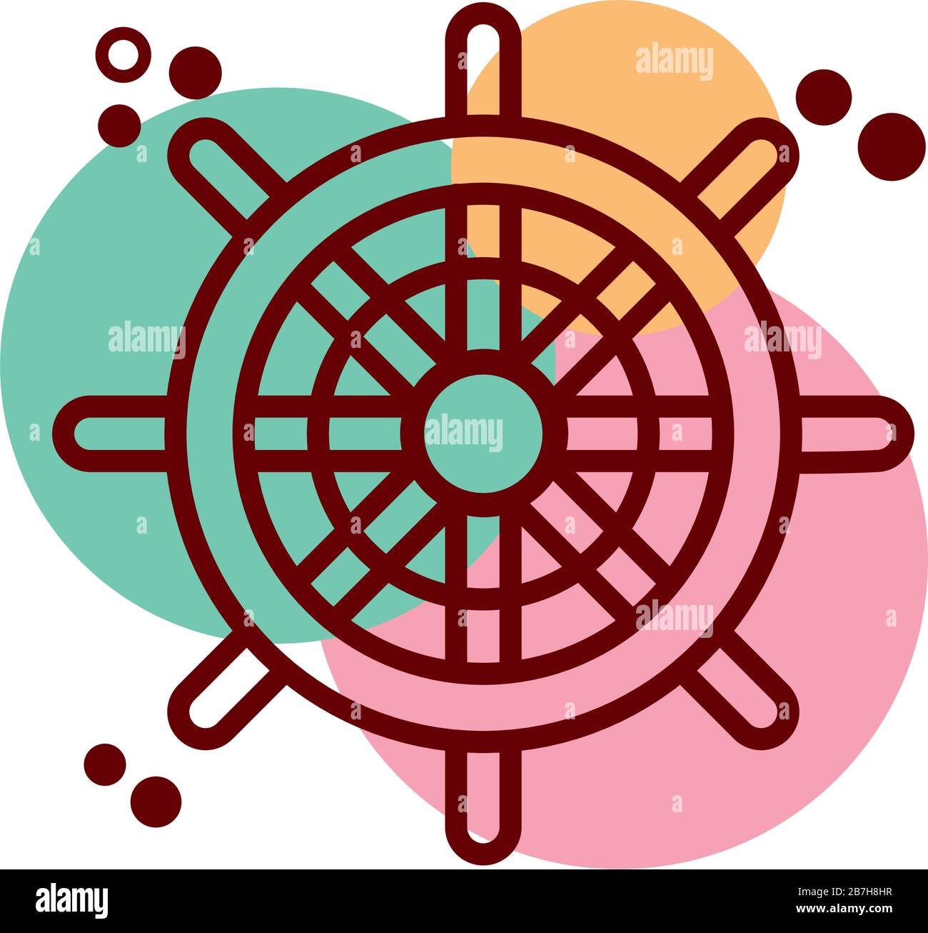 helm of ship line and color style icon Stock Vector Image & Art - Alamy