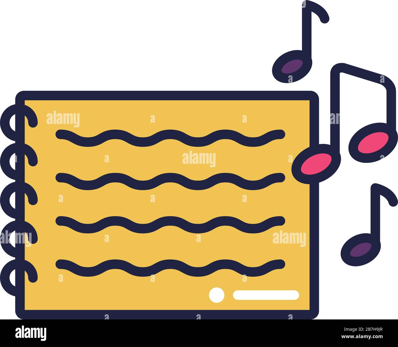 Music Note Lines Notebook notebook with music notes line and fill style Stock Vector Image & Art ...
