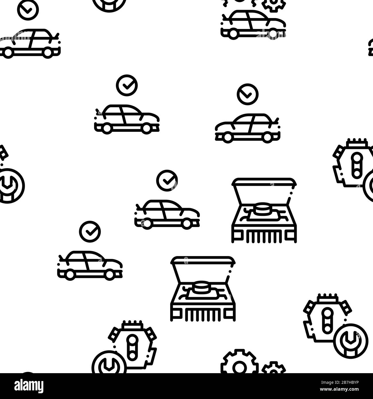 Car Restoration Repair Seamless Pattern Vector Stock Vector Image & Art ...