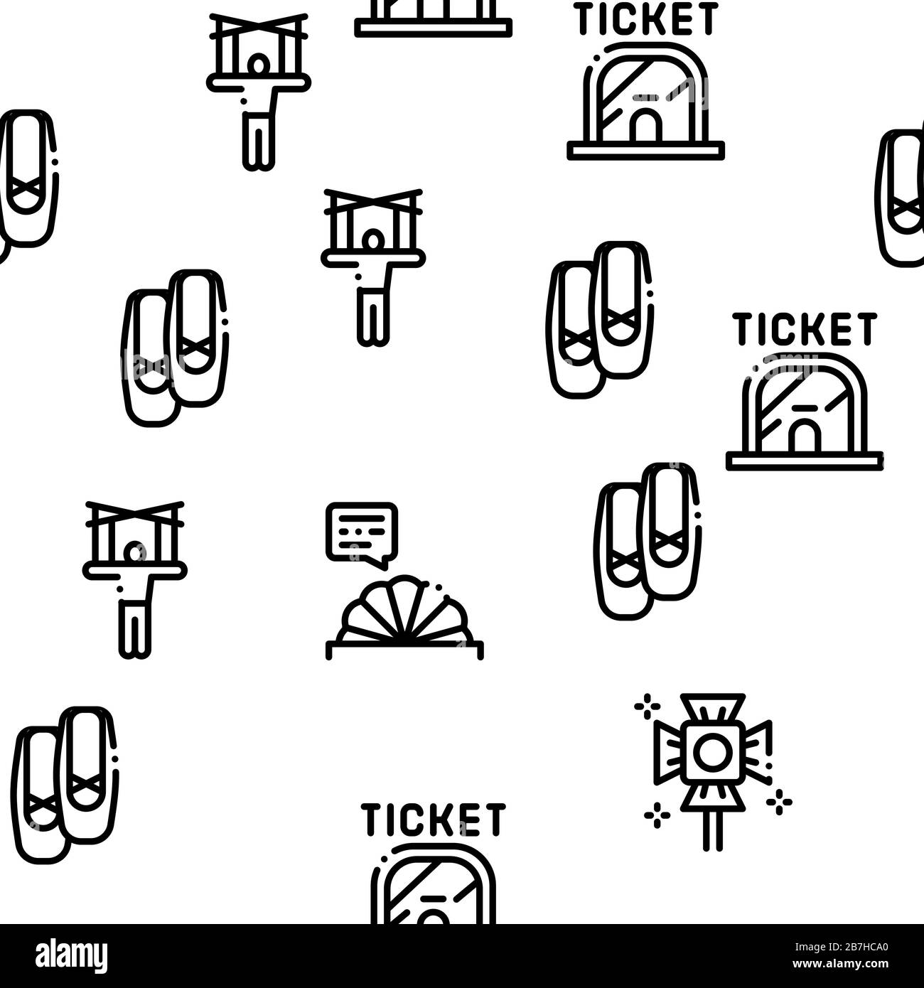 Theatre Equipment Seamless Pattern Vector Stock Vector