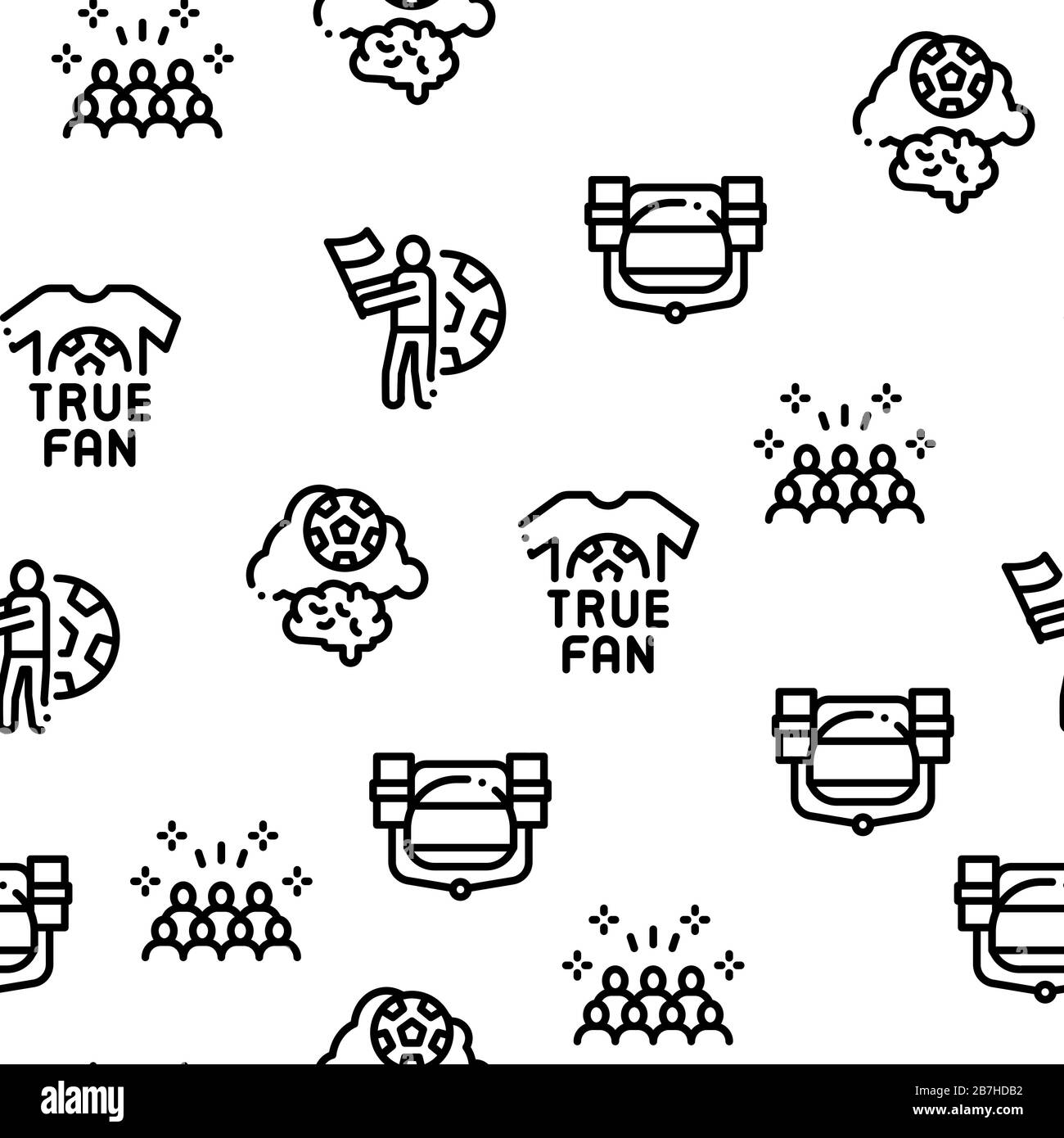 Soccer Fan Attributes Seamless Pattern Vector Stock Vector Image & Art