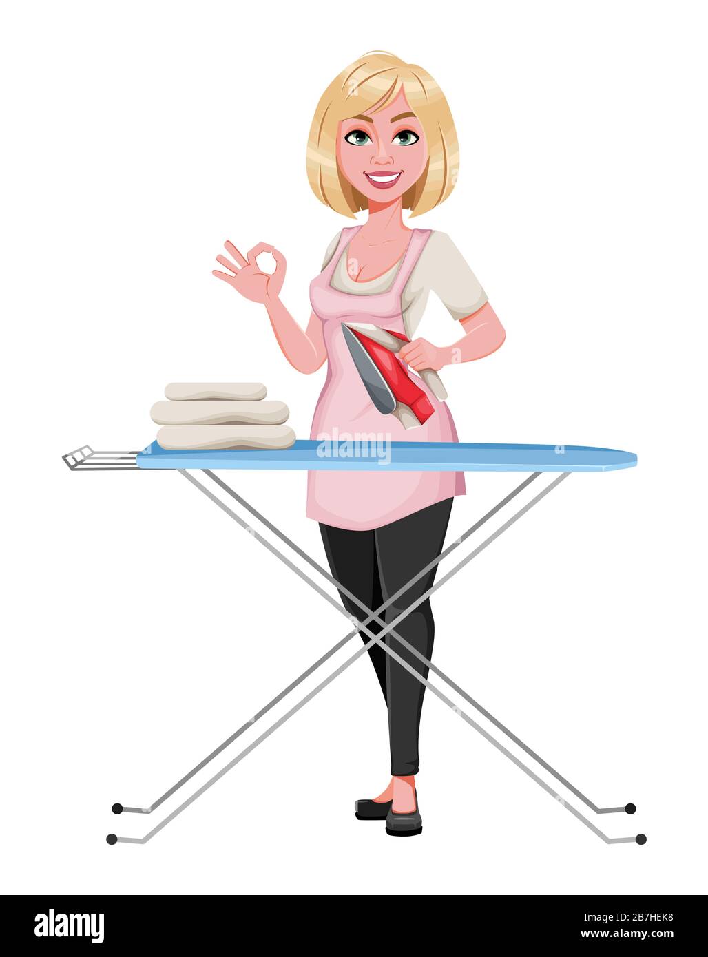 Cartoon woman ironing hi-res stock photography and images - Alamy