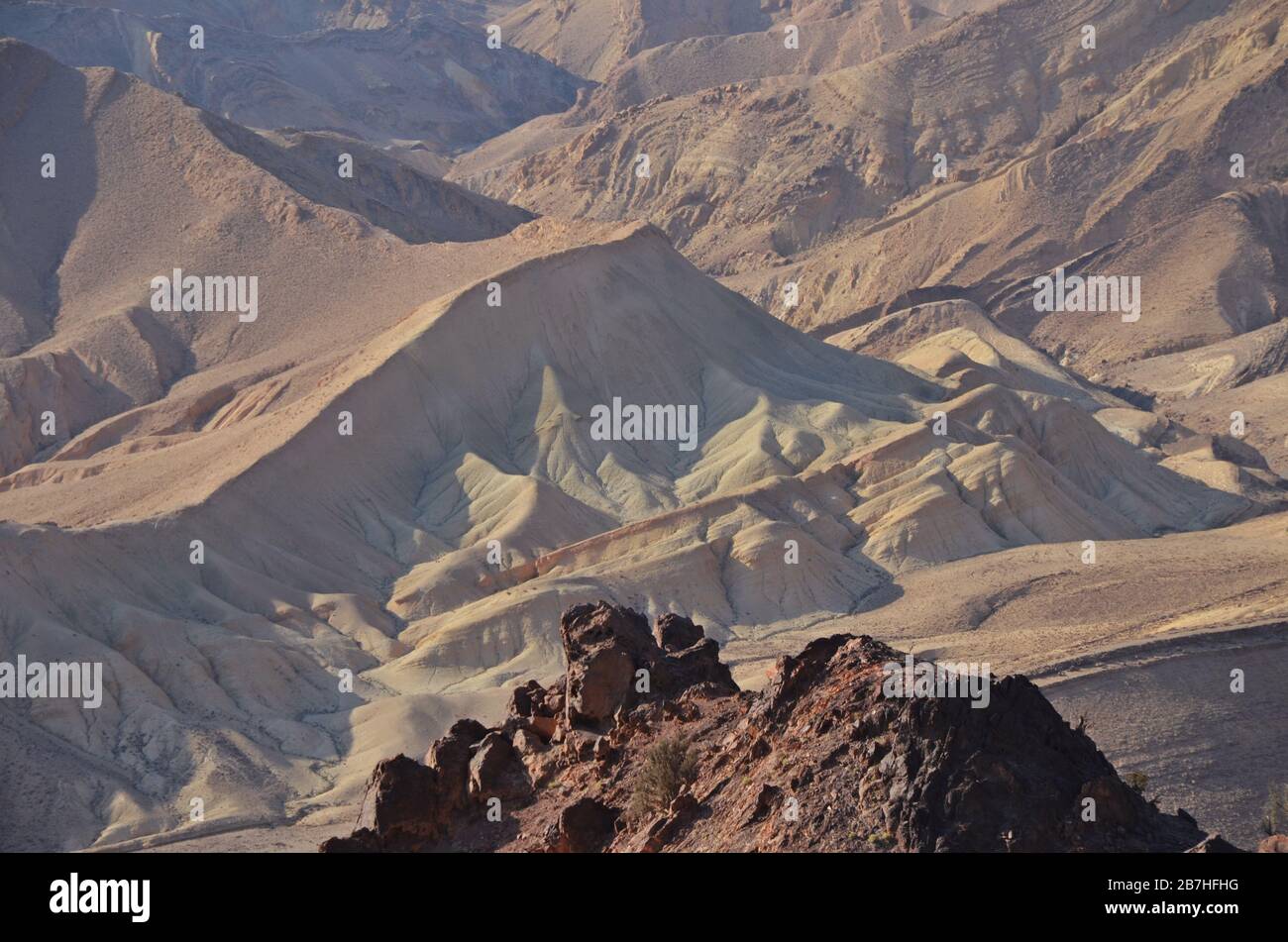 Deserted, colorful Jordanian mountains Stock Photo