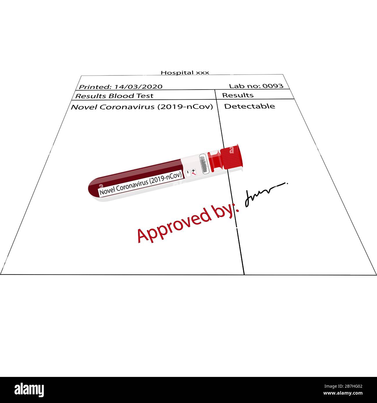 Report Microbiological blood test tubes exam analysis hospital results