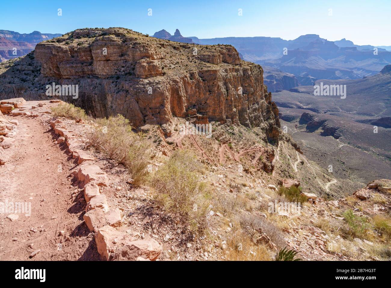 hiking the south kaibab trail at skeleton point in grand canyon national park in arizona in the