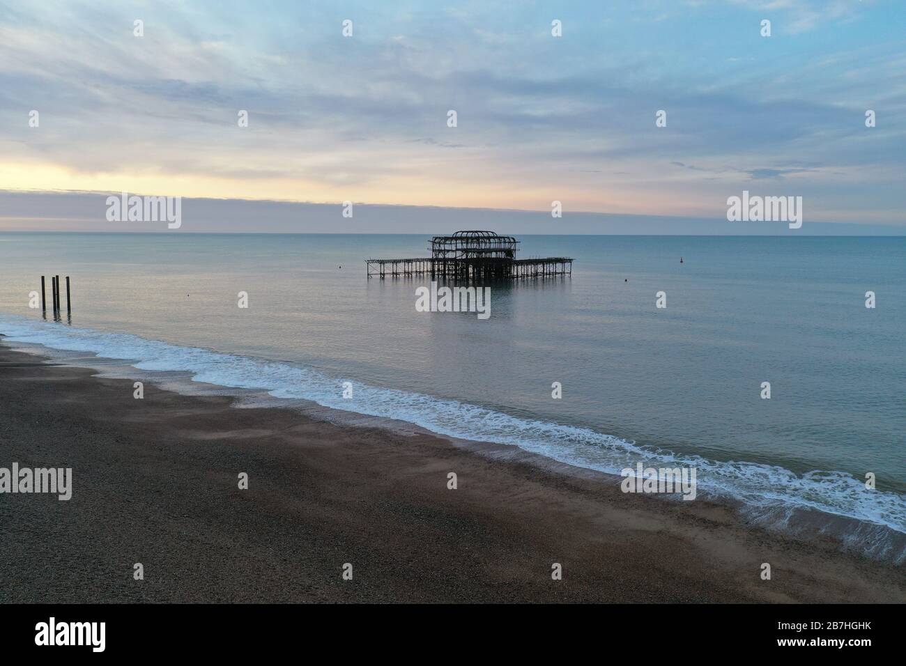 Early morning views of Brighton and hove from above during covid19 outbreak Stock Photo
