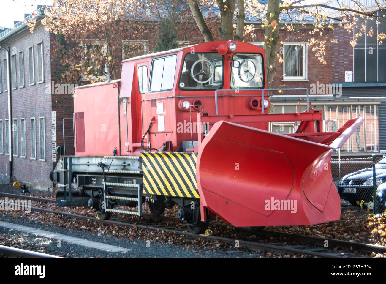 Locomotive shed for shunting locomotives Stock Photo