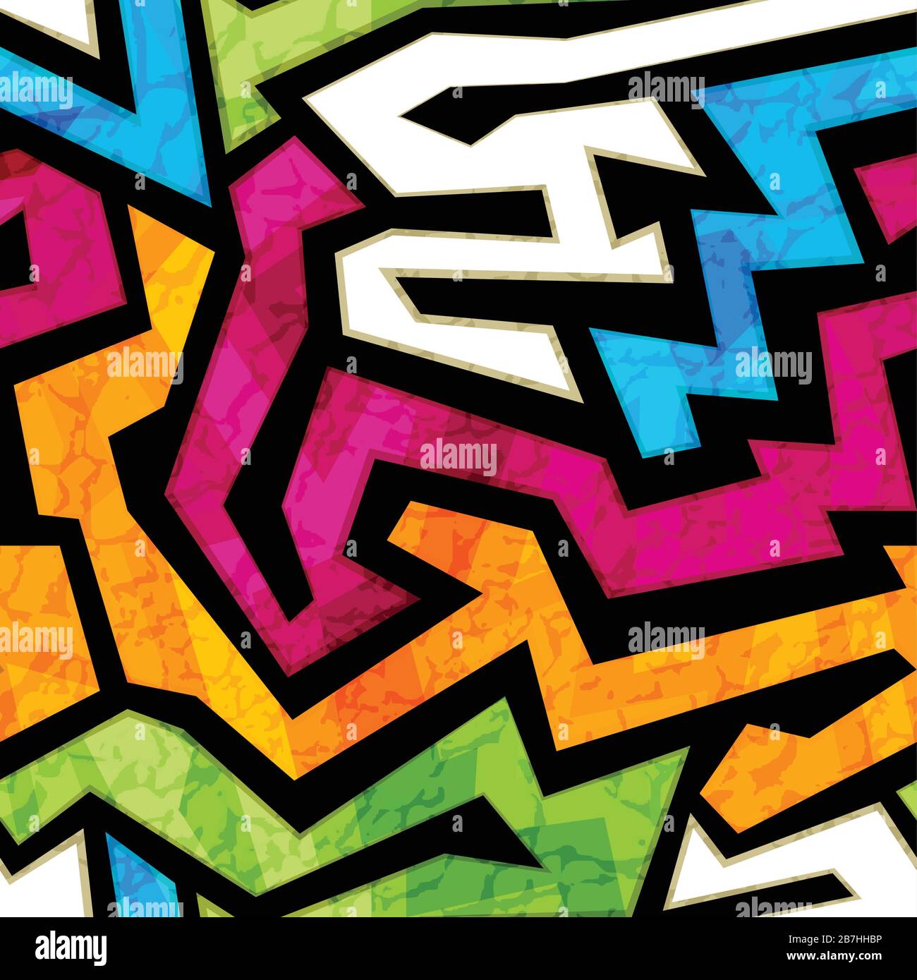 colored graffiti seamless texture with grunge effect Stock Vector