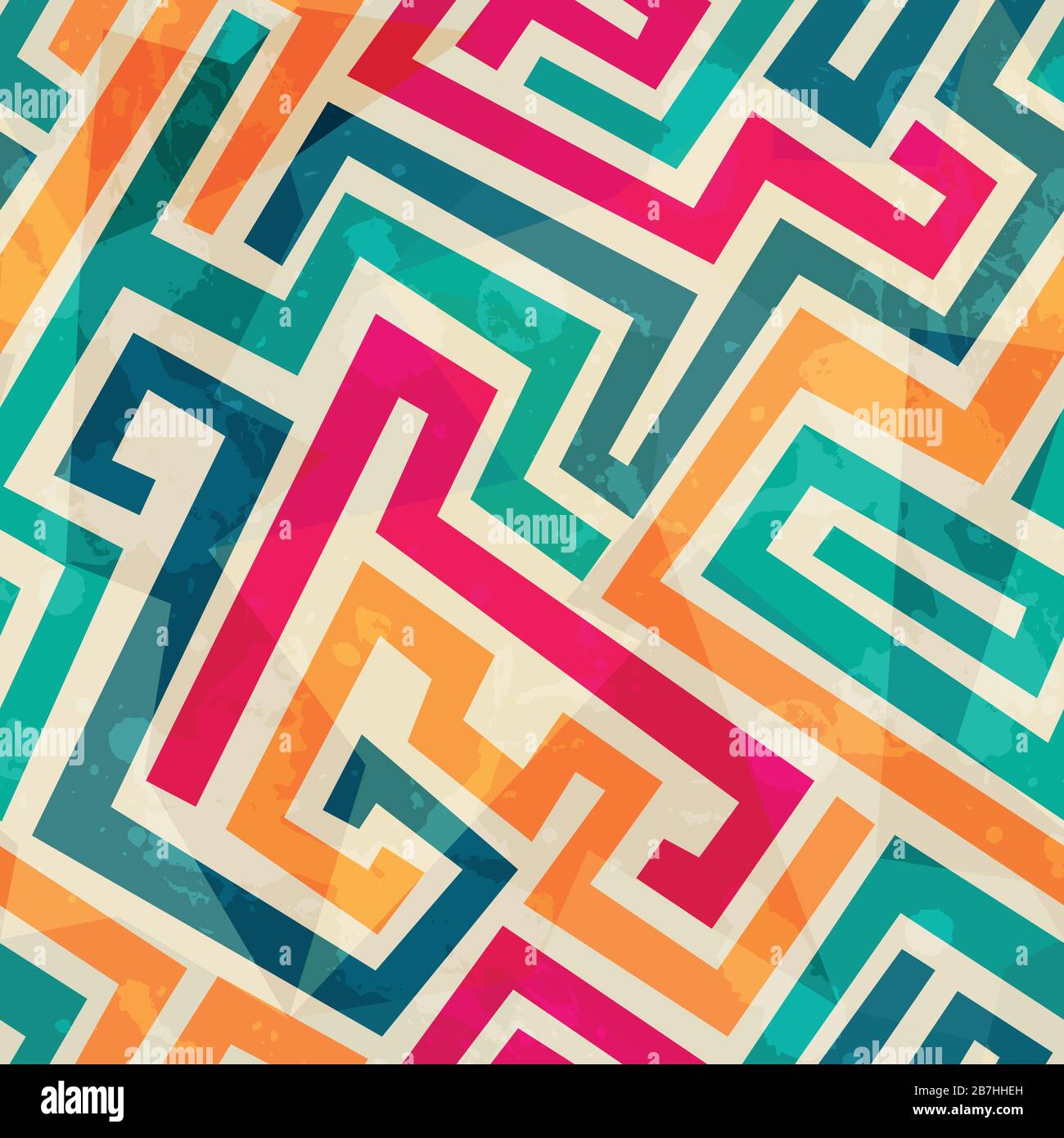 colored lines seamless pattern with grunge effect Stock Vector