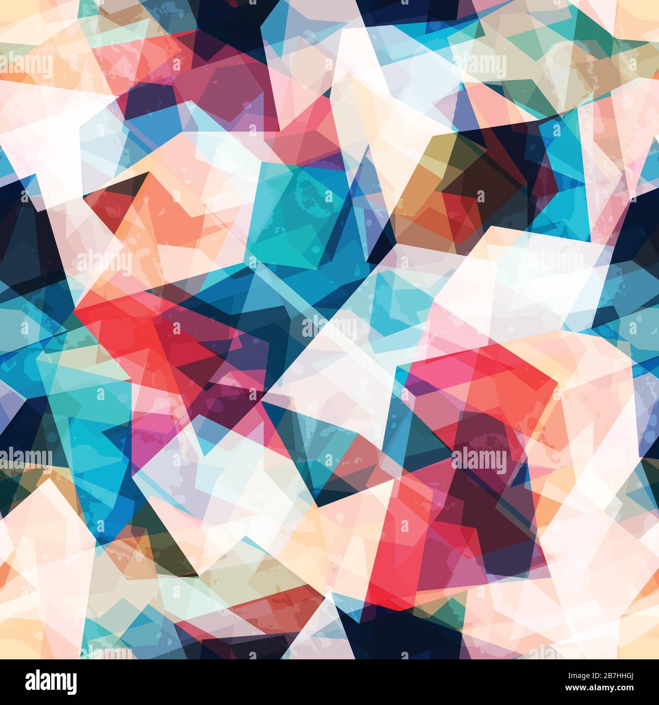 colored mosaic seamless pattern with grunge effect Stock Vector