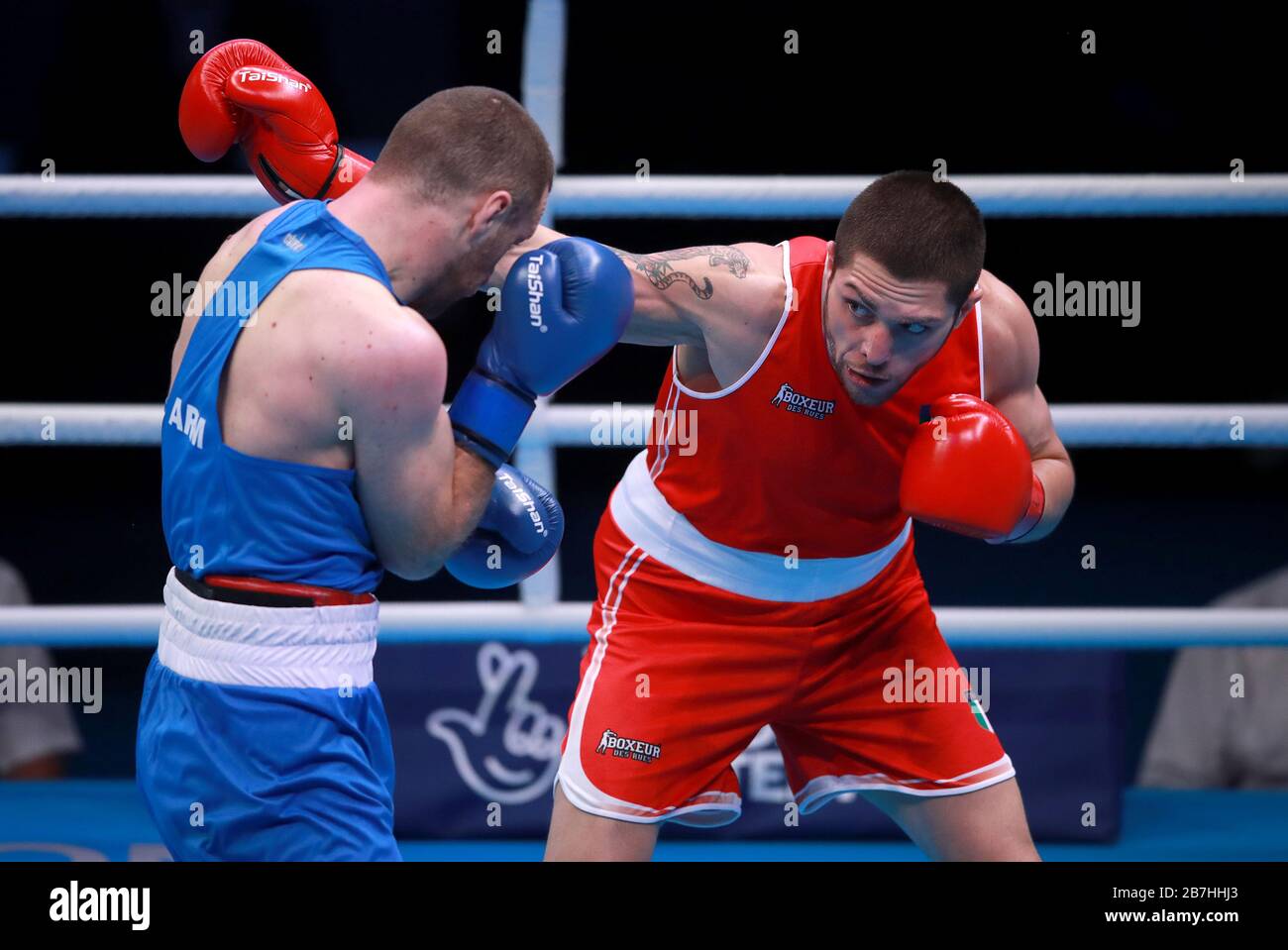 Armenia's (left) and Italy's Salvatore Cavallaro compete in the ...