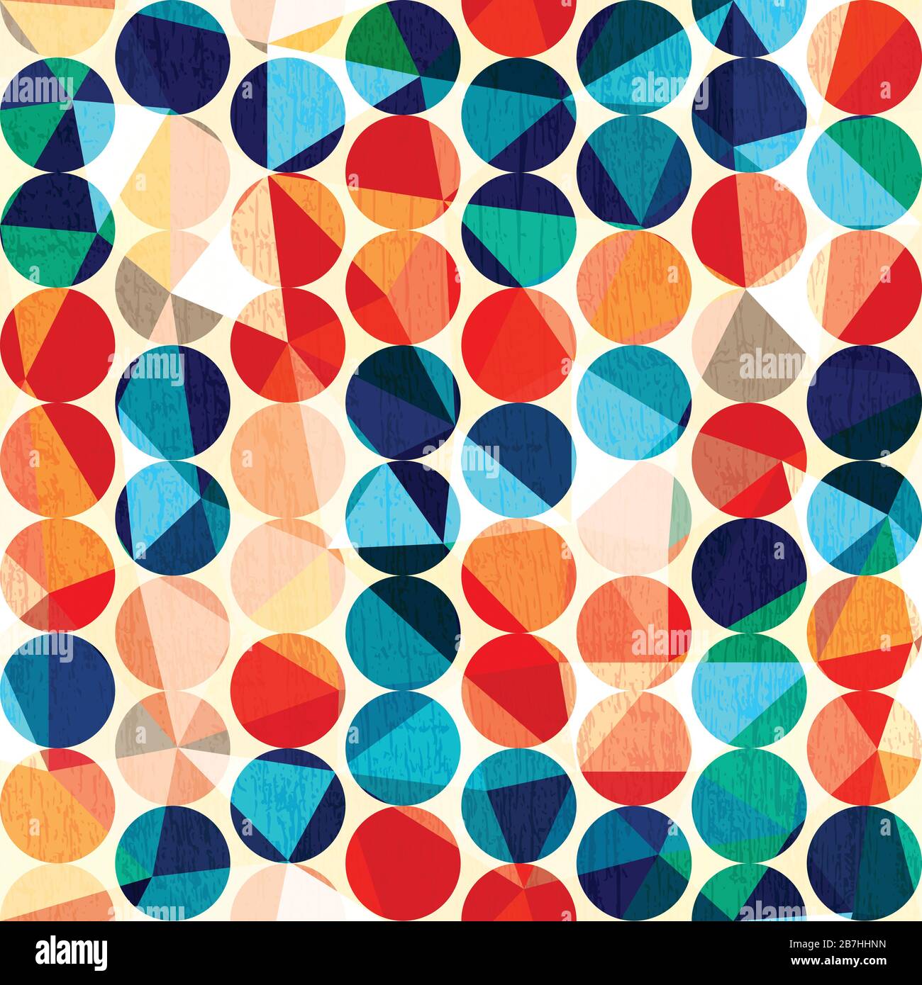 colored circles seamless pattern with grunge and glass effect Stock Vector