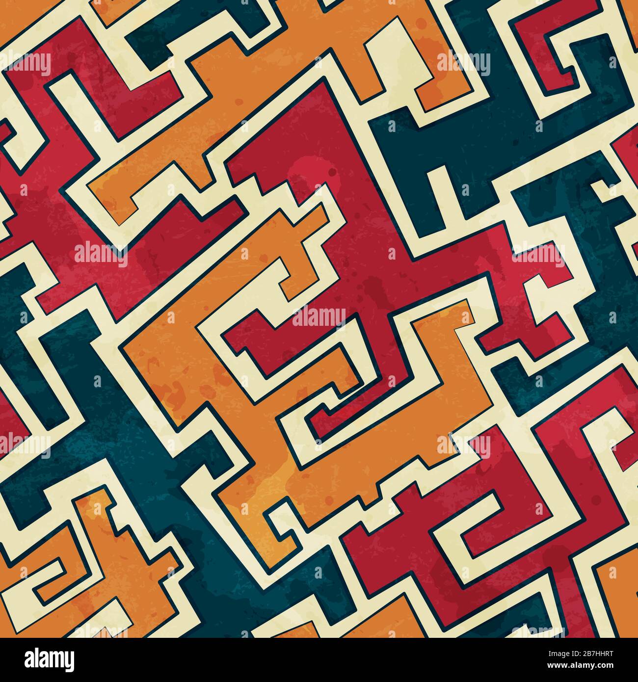 grunge tribal seamless pattern Stock Vector