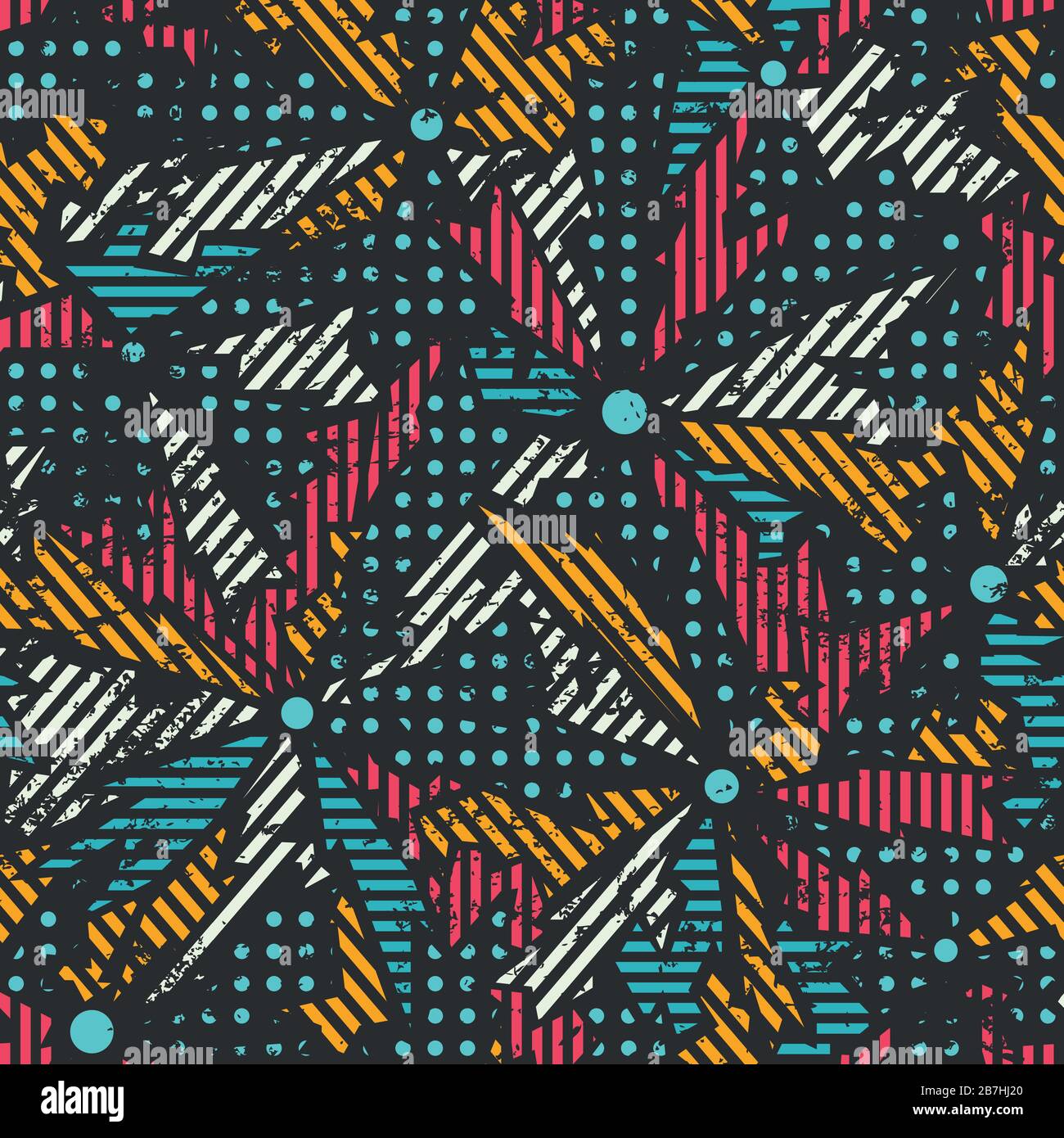 grunge mosaic seamless pattern Stock Vector