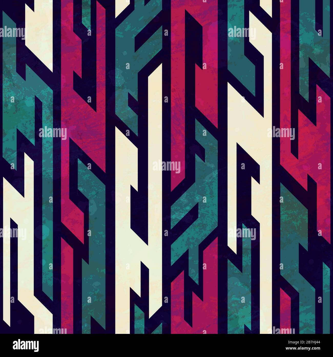 grunge tribal geometric seamless pattern Stock Vector Image & Art - Alamy