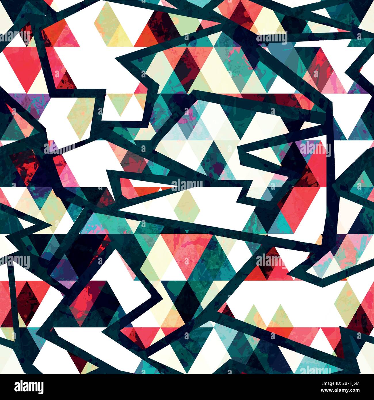 retro triangle seamless pattern grunge effect Stock Vector Image & Art ...
