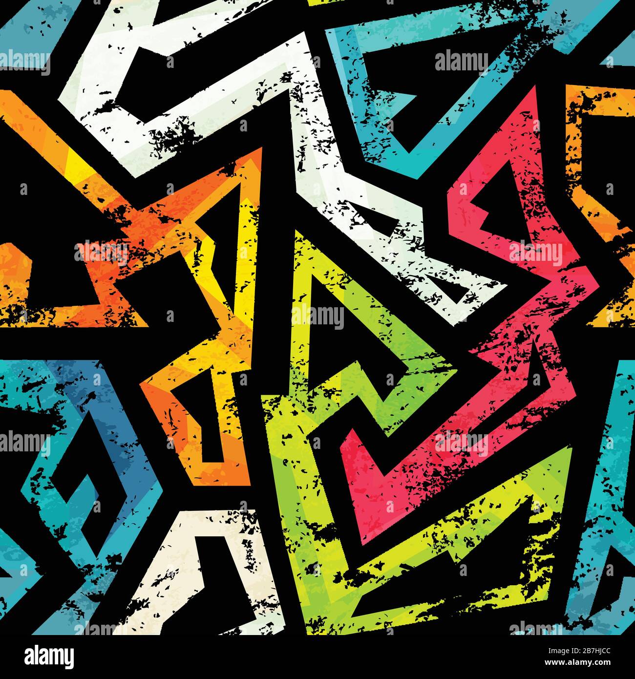 urban grunge geometric seamless pattern Stock Vector