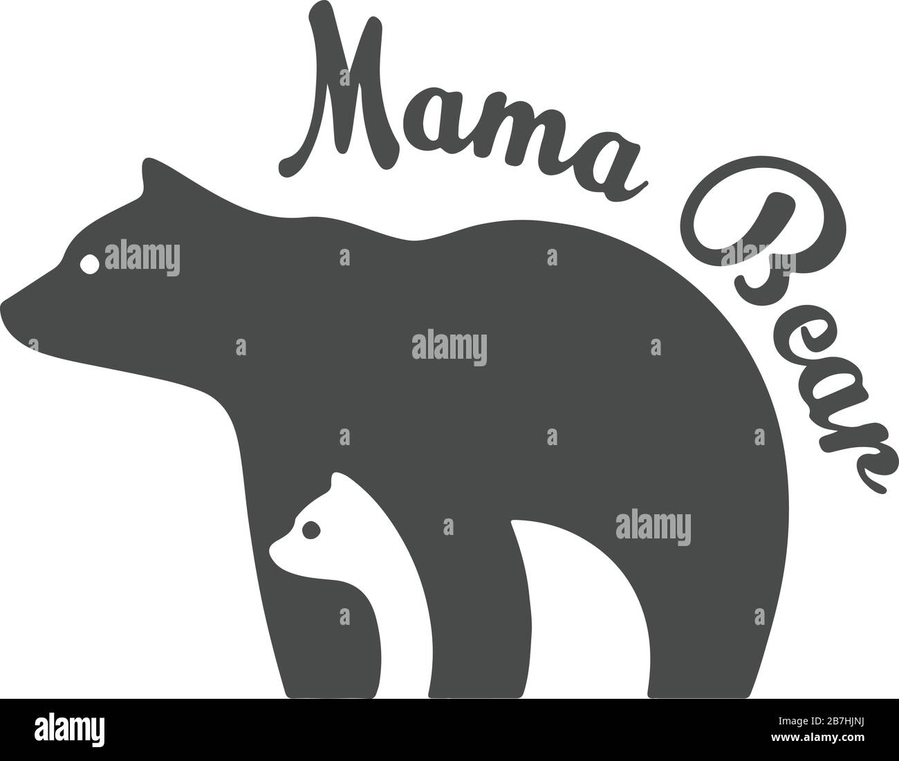 Mama Bear Mother Bear Silhouette And Baby Stock Vector Image Art Alamy