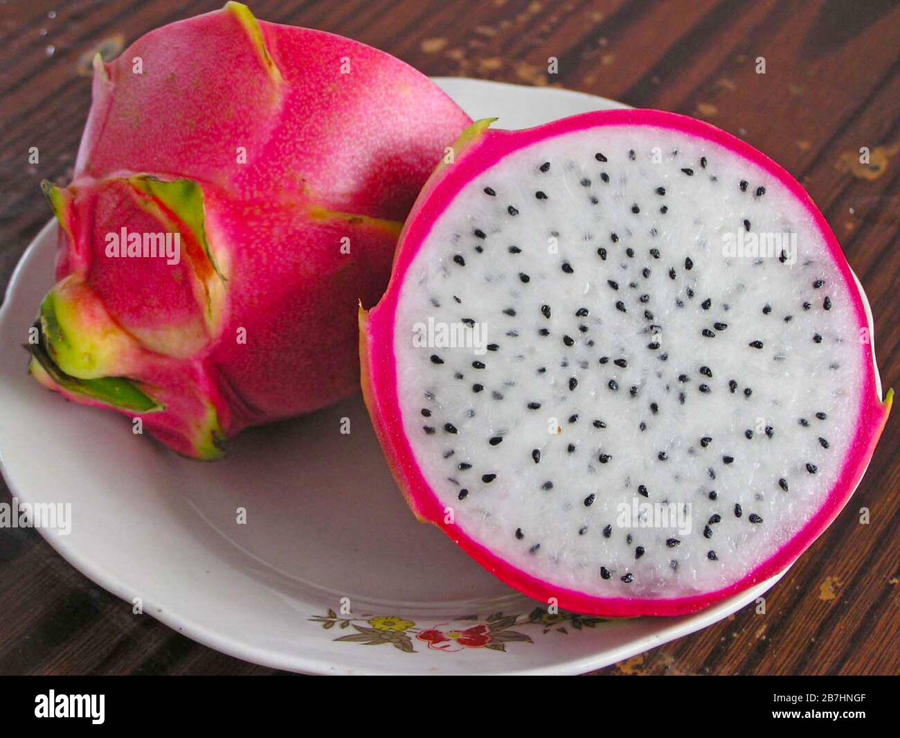 fresh pitaya features, closeup of pictures Stock Photo