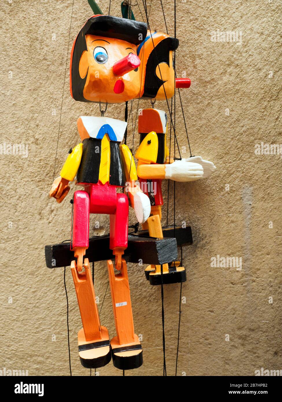 Pinocchio puppet in the City of Siena - Tuscany, Italy Stock Photo