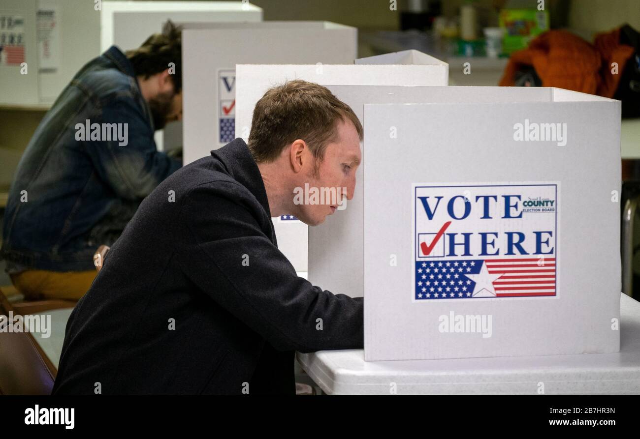 Voters go to polls in 2020 Presidential Primary in Missouri. Stock Photo