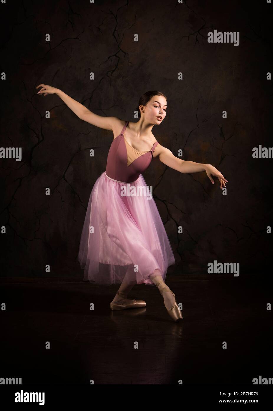 Little ballerina dancing in studio hi-res stock photography and images ...