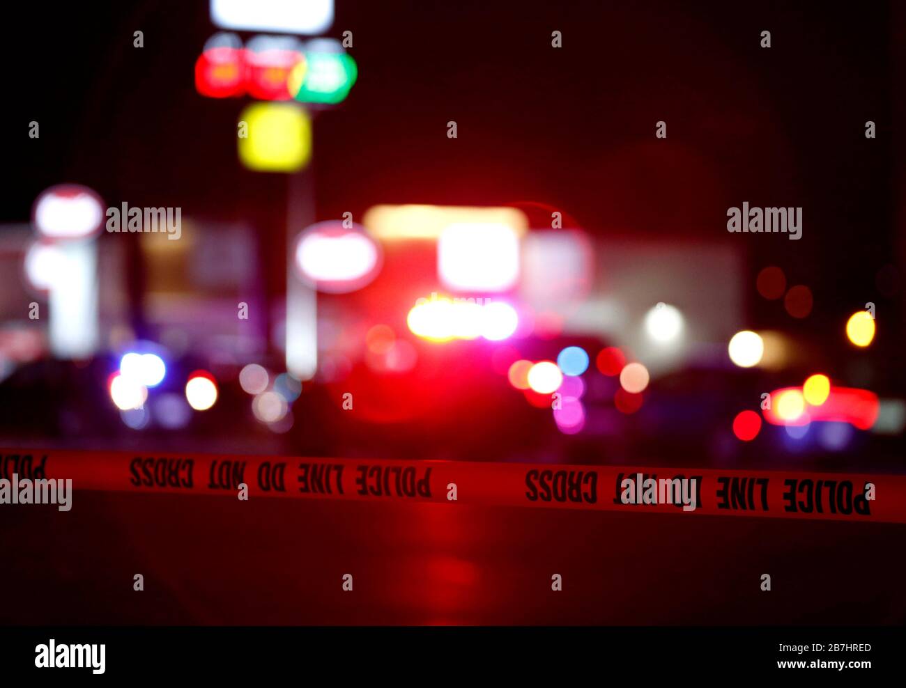 Springfield, USA. 16th Mar, 2020. Springfield police say they responded to an active shooter situation late Mar. 15, 2020 night that includes at least one fatality. Tshooting00128 (Photo by Nathan Papes/Springfield News-Leader/Imagn /USA Today Network/Sipa USA) Credit: Sipa USA/Alamy Live News Stock Photo
