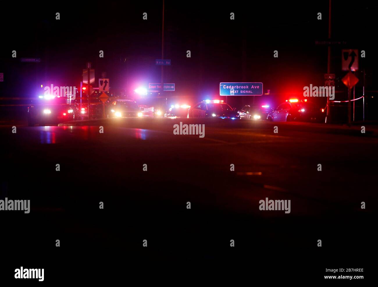 Springfield, USA. 16th Mar, 2020. Springfield police say they responded to an active shooter situation late Mar. 15, 2020 night that includes at least one fatality. Tshooting00185 (Photo by Nathan Papes/Springfield News-Leader/Imagn /USA Today Network/Sipa USA) Credit: Sipa USA/Alamy Live News Stock Photo