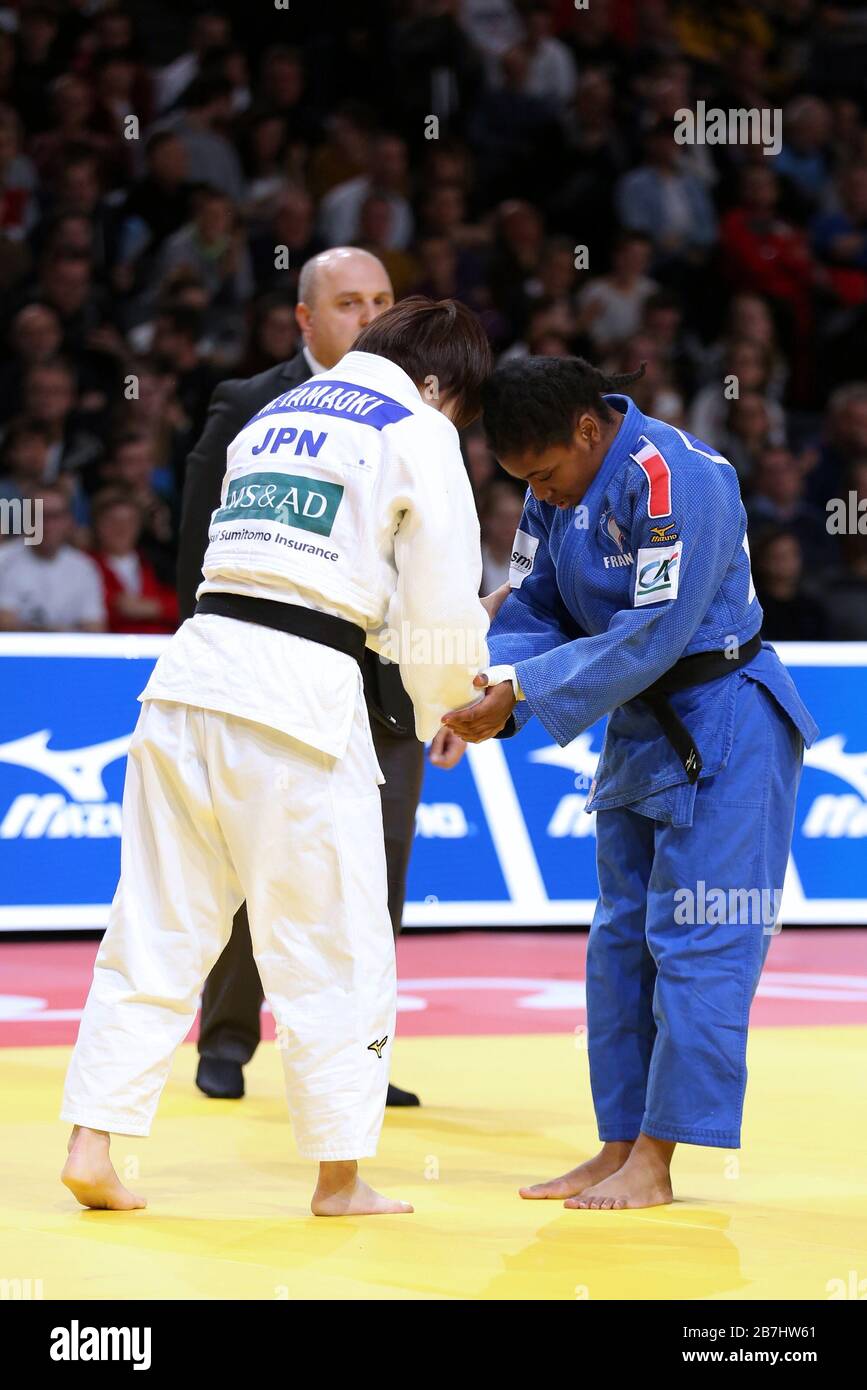 Paris, France - 08th Feb, 2020: Sarah Cysique for France against Tamaoki for Japan, Women's -57 kg, Quarter-Final(Credit: Mickael Chavet) Stock Photo