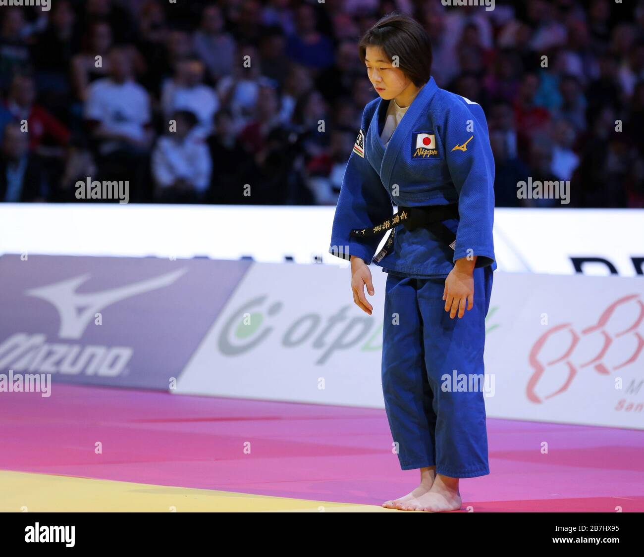 Paris, France - 08th Feb, 2020: Daria Bilodid for Ukraine against Wakana Koga for Japan, Women's -48kg, Gold Medal Match (Credit: Mickael Chavet) Stock Photo