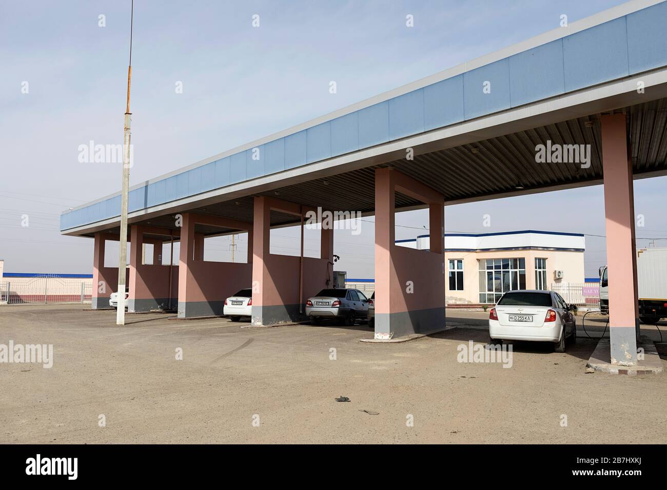 Gas station, Uzbekistan Stock Photo