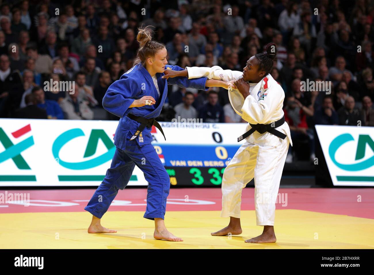 Paris, France - 08th Feb, 2020: Clarisse Agbegnenou for France against Van den Berg for Netherlands, Women's -63 kg, Round three (Credit: Mickael Chavet) Stock Photo