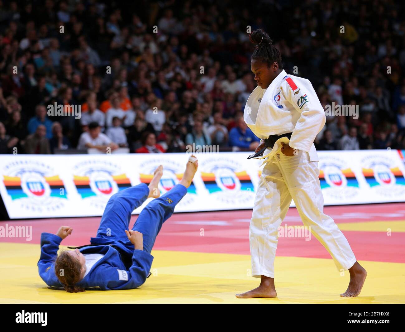 Paris, France - 08th Feb, 2020: Clarisse Agbegnenou for France against Beauchemin-Pinard for Canada, Women's -63 kg, Quarter-final (Credit: Mickael Chavet) Stock Photo