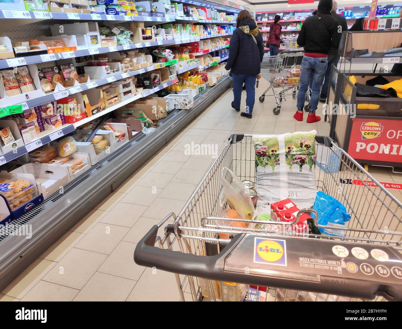 BYTOM, POLAND - MARCH 11, 2020: People visit Lidl supermarket in Bytom,  Poland. Lidl is present in 29 European countries, with more than 630  locations Stock Photo - Alamy