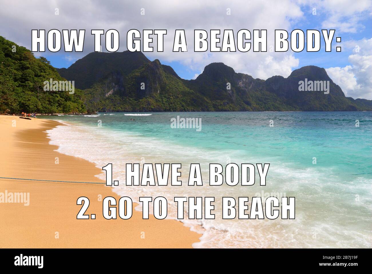 Beach Body Funny Meme For Social Media Sharing Vacation Memes Stock Photo Alamy