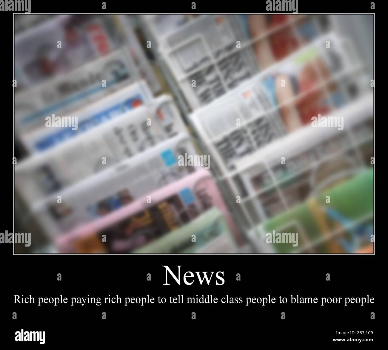 News, press and media funny meme for social media sharing. Rich people vs  poor people concept Stock Photo - Alamy