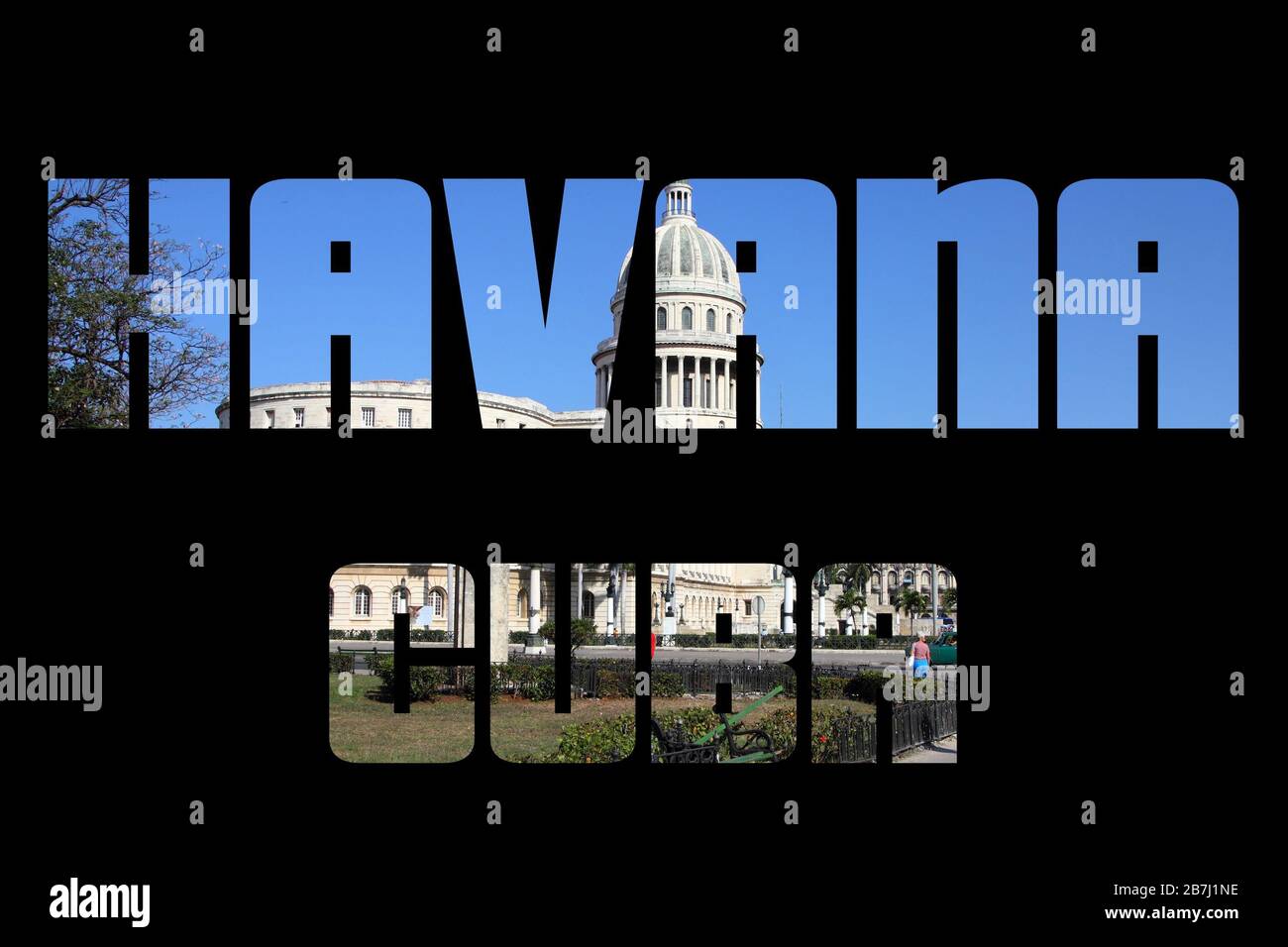 Havana, Cuba city name word text photo silhouette Stock Photo Alamy