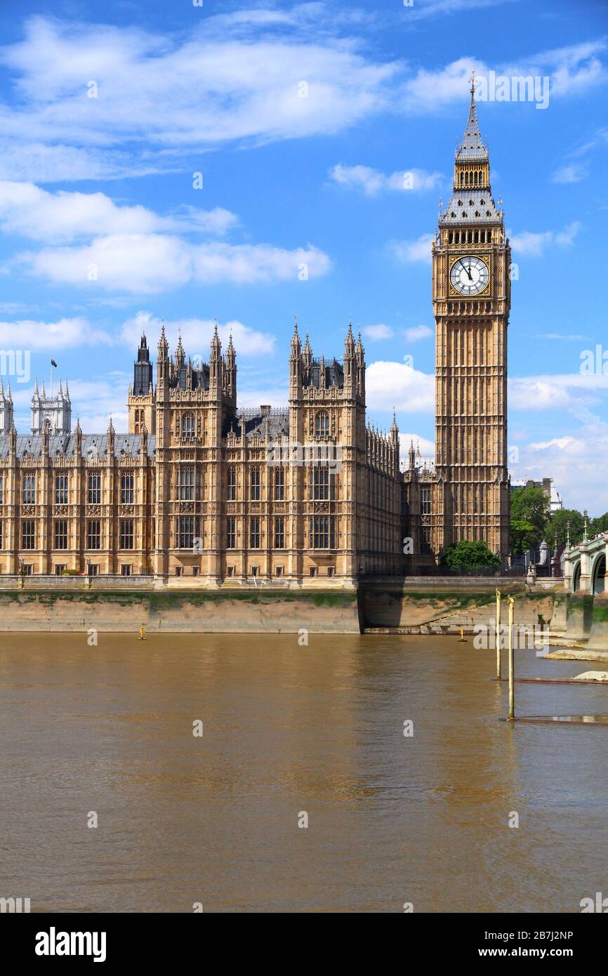 Palace of Westminster in London, UK. Big Ben. Stock Photo