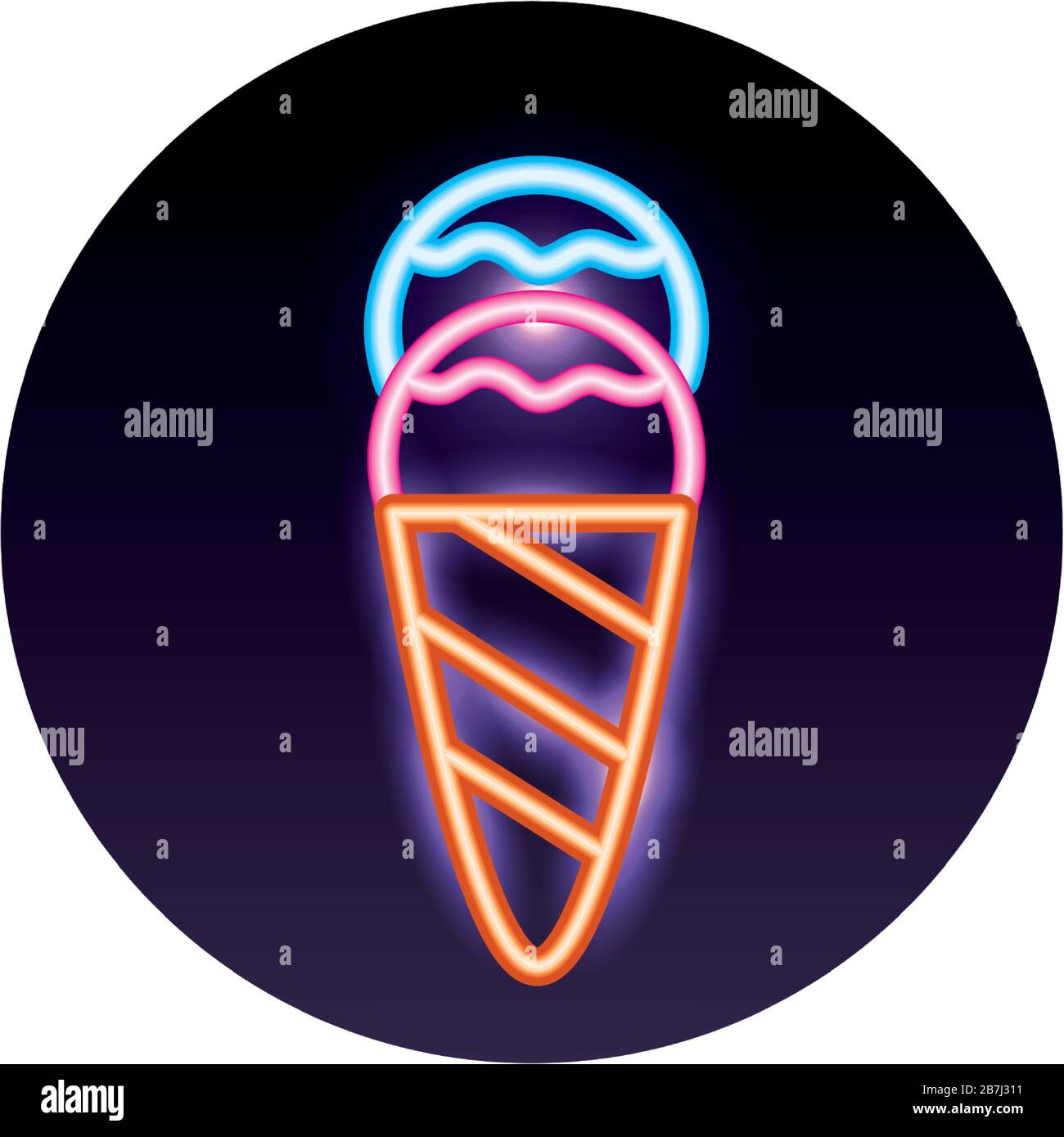 ice cream neon light icon Stock Vector Image & Art - Alamy